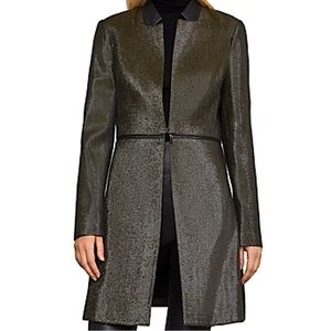 BCBGMAXAZRIA $348 Gunmetal Combo Metallic Textured Coat XXS